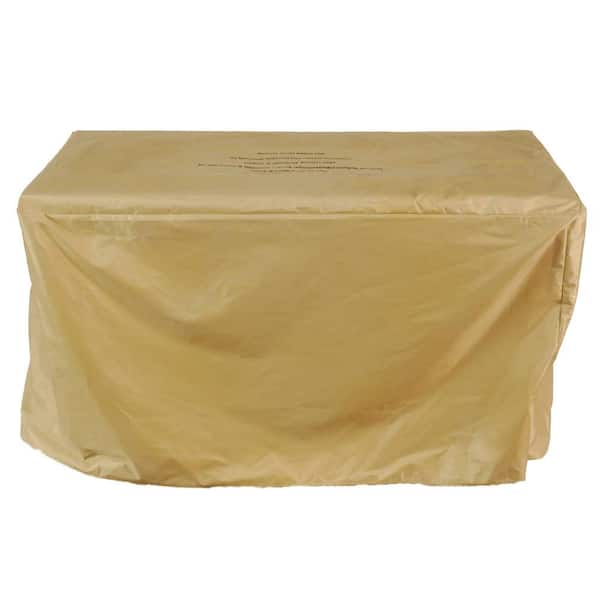 42 Inch x 20 Inch Rectangular MGO Propane Fire Pit Table with Glass Wind Guard, Crystal Glass Beads