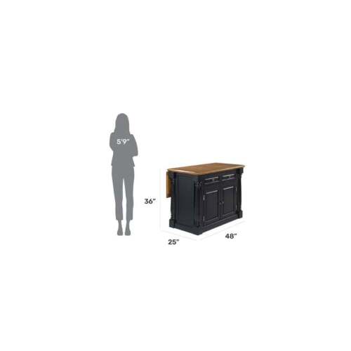 Homestyles Monarch Wood Kitchen Island in Black