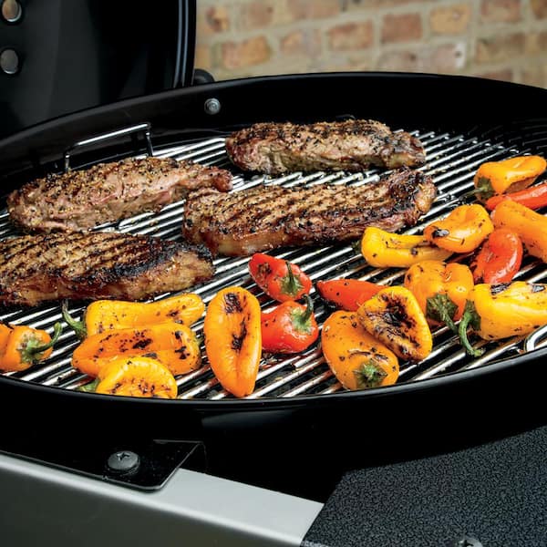 22 in. Performer Deluxe Charcoal Grill in Black with Built-In Thermometer and Digital Timer