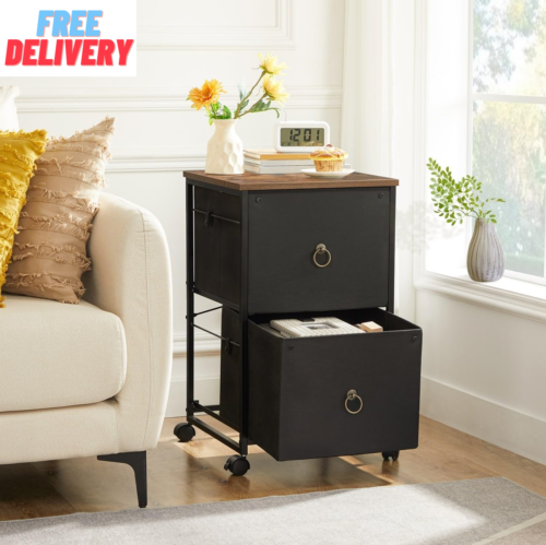 2-Drawer Mobile File Cabinet, Vertical Filing Cabinet, Office Cabinet,