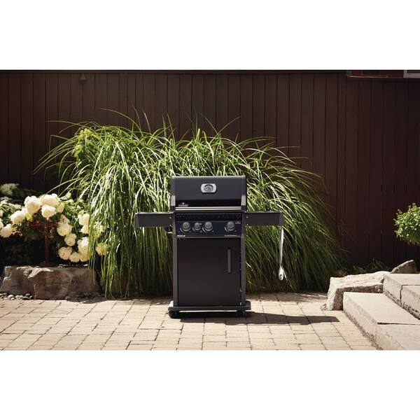 Rogue 3-Burner Propane Gas Grill with Infrared Side Burner in Black
