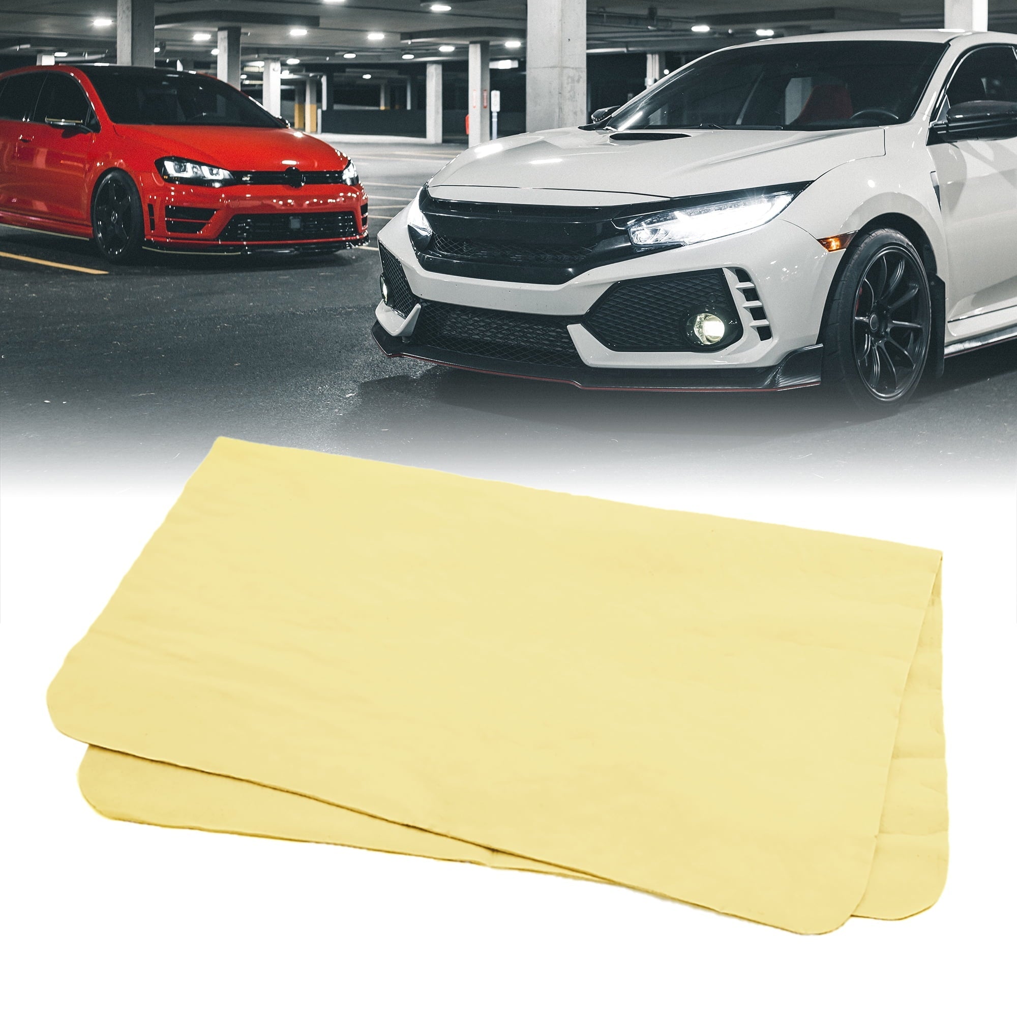 Unique Bargains Absorbent Synthetic Drying Chamois Towel Car Auto Wash Cleaning Cloth Yellow