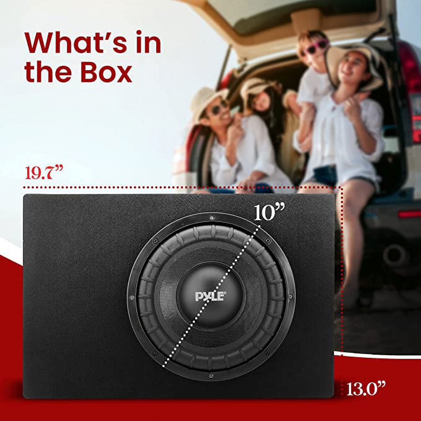 Pyle Slim Subwoofer Box System 500 Watts High Powered 10-inch Woofers with a Non-Pressed Paper Cone