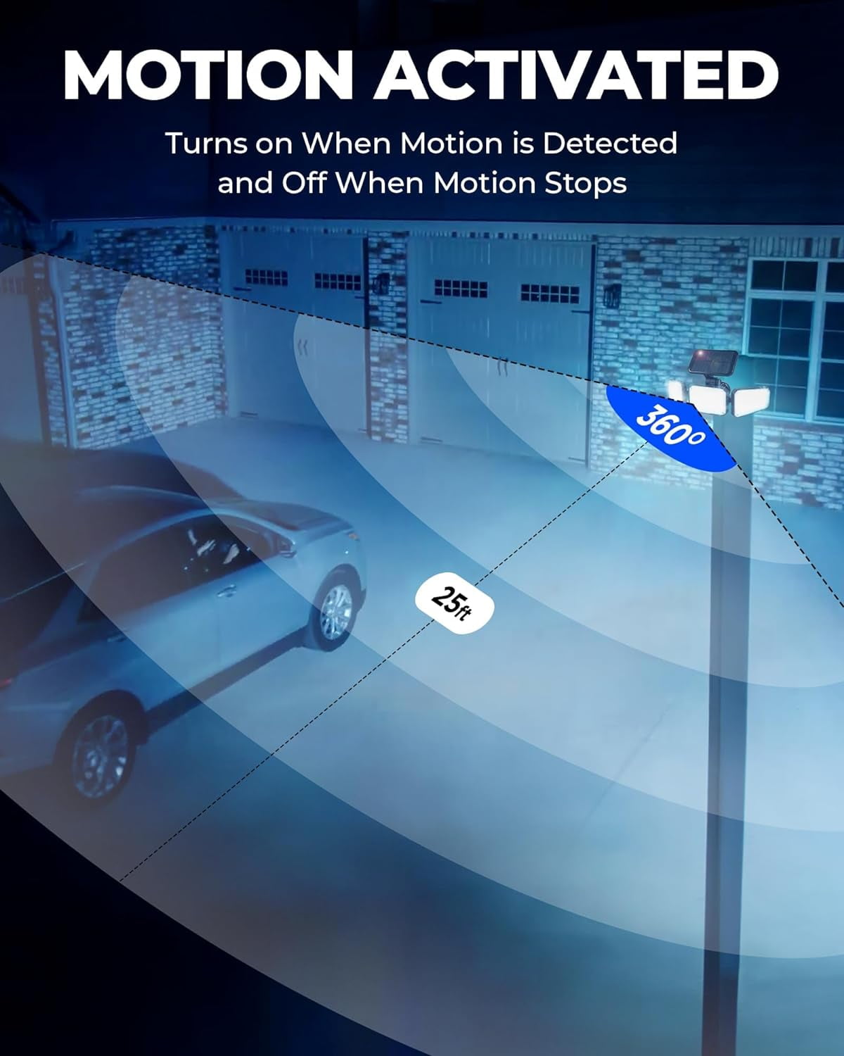 Bell and Howell Bionic Floodlight Max Solar LED Light Motion Activated Lights 60° Beam Angle