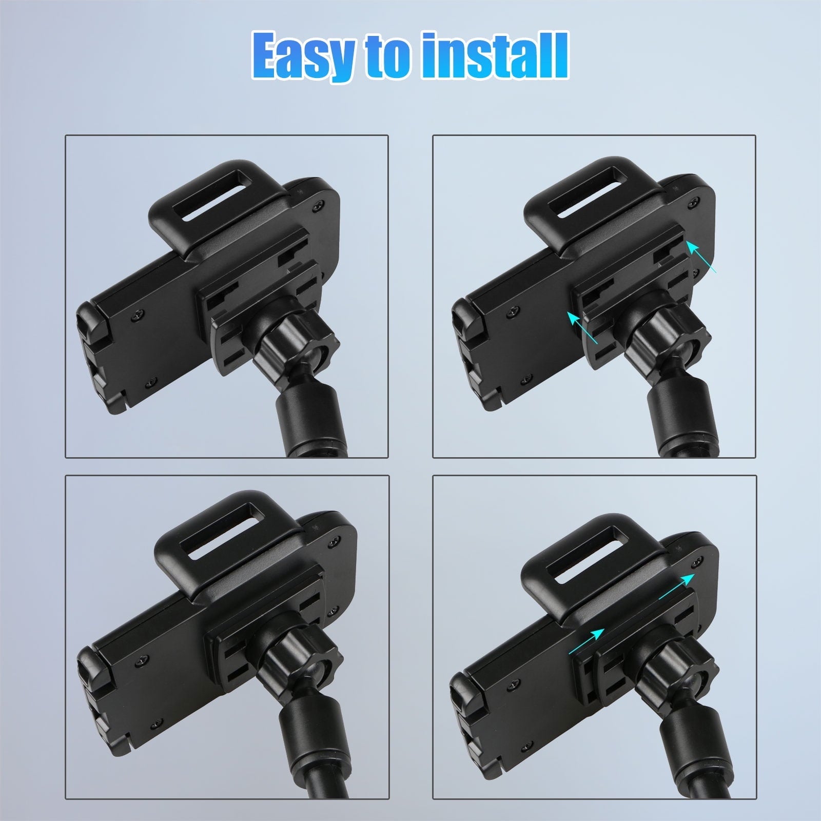 TSV Universal Car Windshield Dashboard Suction Cup 360 Degree Mount Holder Stand for Cellphones iPhone Android, Long Arm Car Phone Holder Windscreen Car Cradle