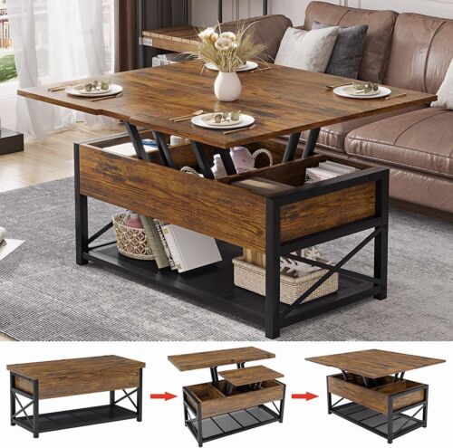 3 in 1 Multi-Function Coffee Table with Storage Home 43" Lift Top Coffee Table