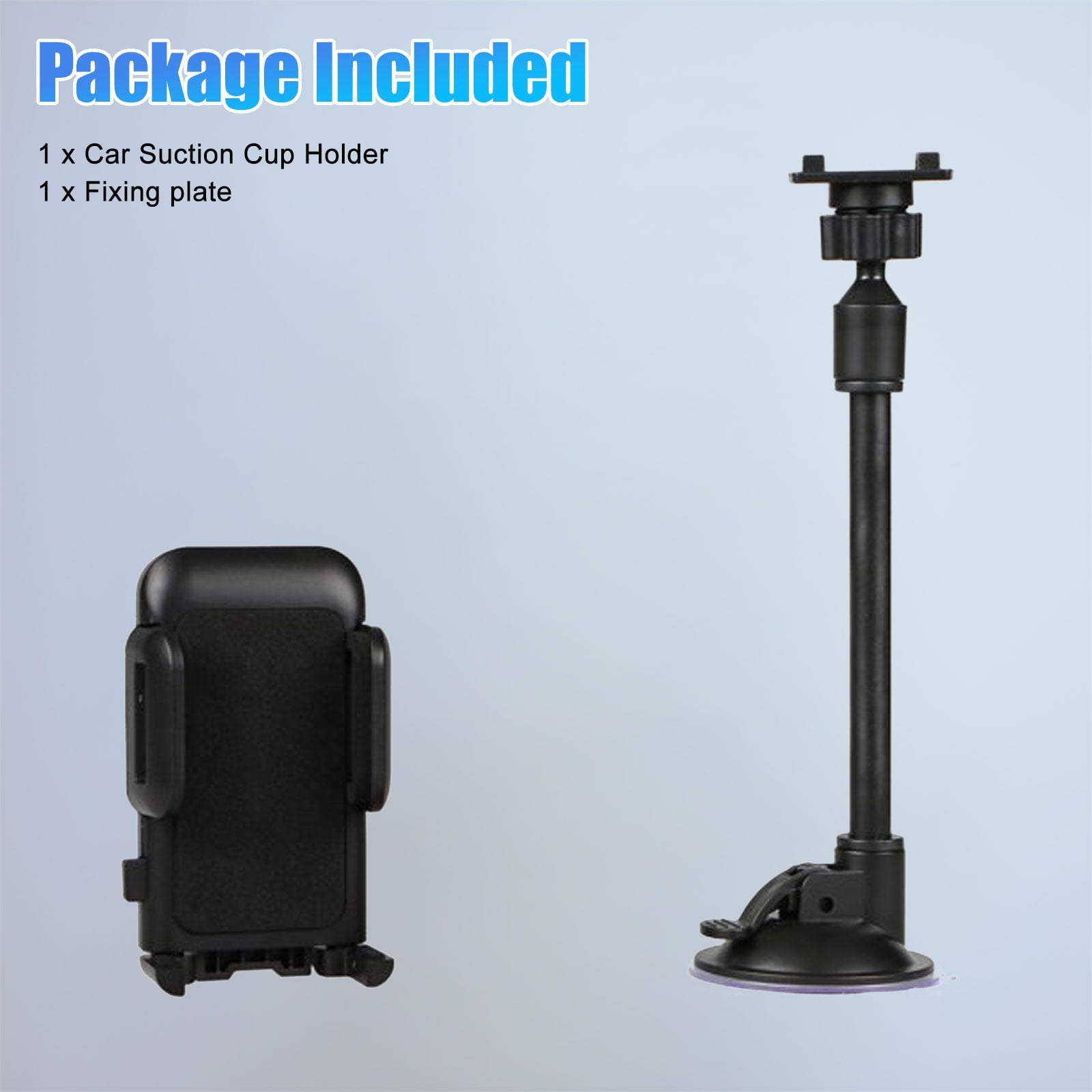 TSV Universal Car Windshield Dashboard Suction Cup 360 Degree Mount Holder Stand for Cellphones iPhone Android, Long Arm Car Phone Holder Windscreen Car Cradle