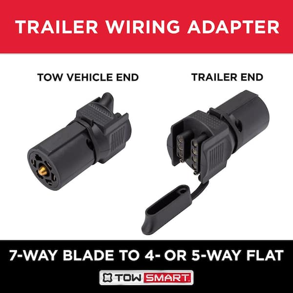 7-Way Blade to 4 or 5-Way Flat Trailer Light Wiring Adapter