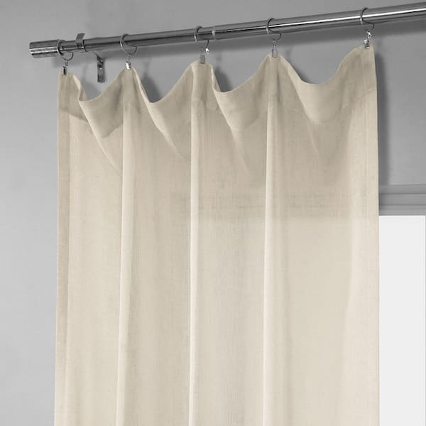 Beige Solid Rod Pocket Sheer Curtain - 50 in. W x 96 in. L (1 Panel)