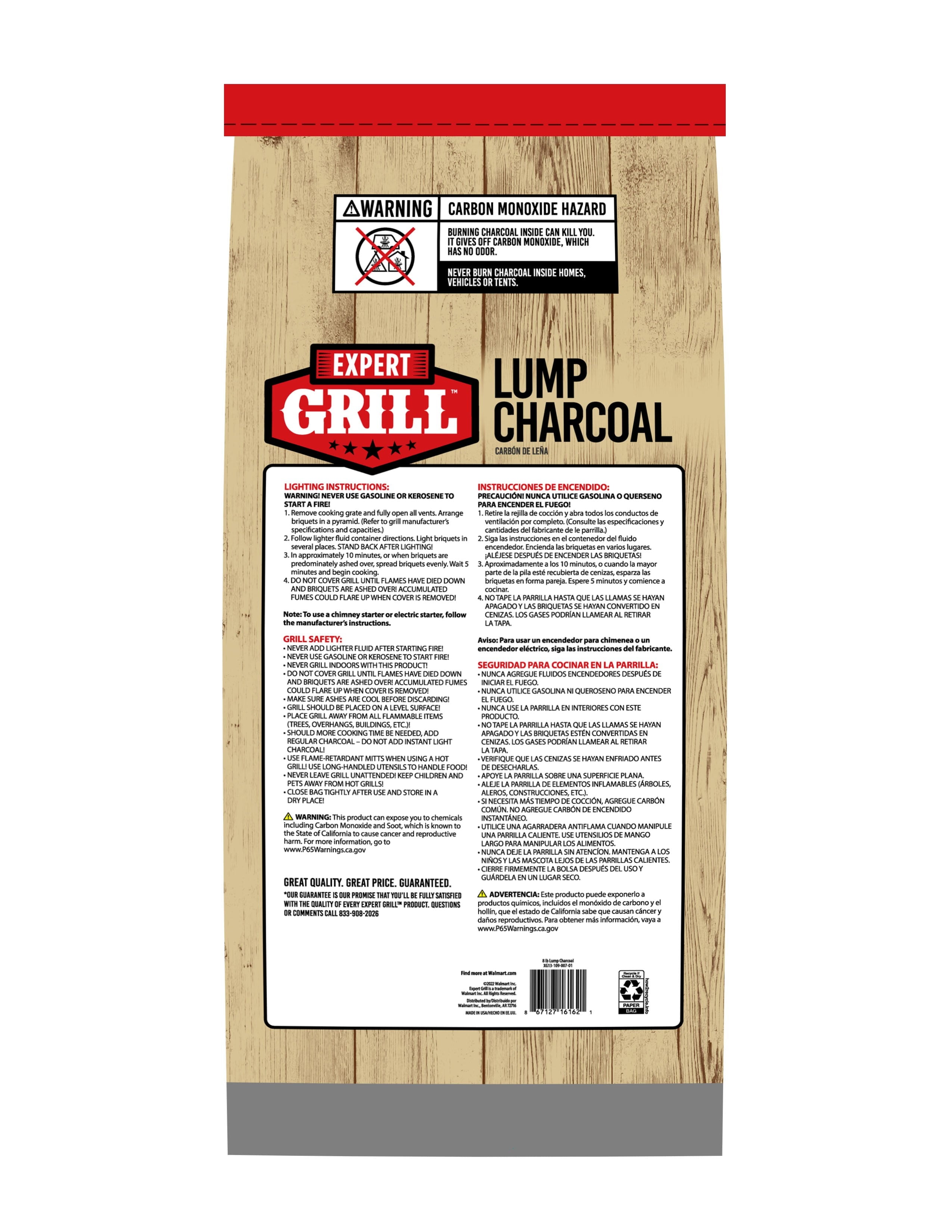 Expert Grill, All Natural Lump Charcoal, 8LB