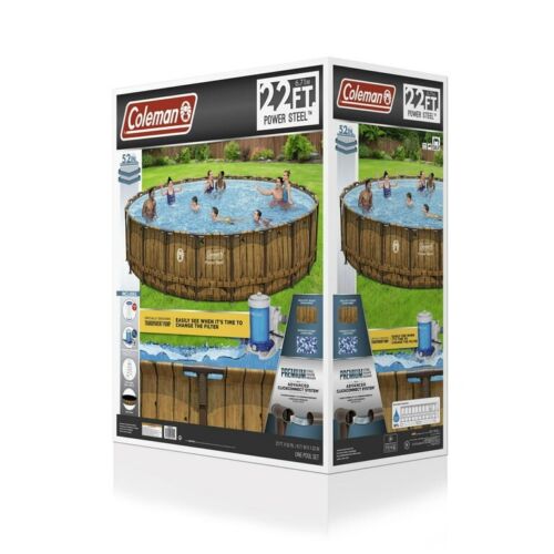 Coleman (22 ft) x (52 in) Above Ground Power Steel Pool Set NEW in box.