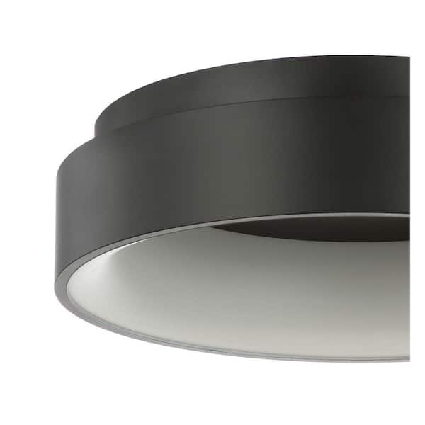 Ring 17.7 in. Black Integrated LED Metal Flush Mount Ceiling Light