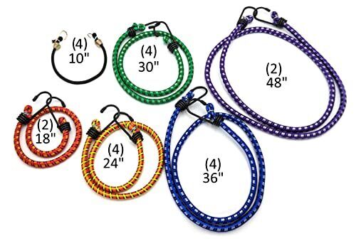 CONFAST 20 Piece Heavy Duty Bungee Cords with Hooks Variety Pack with Lengths...