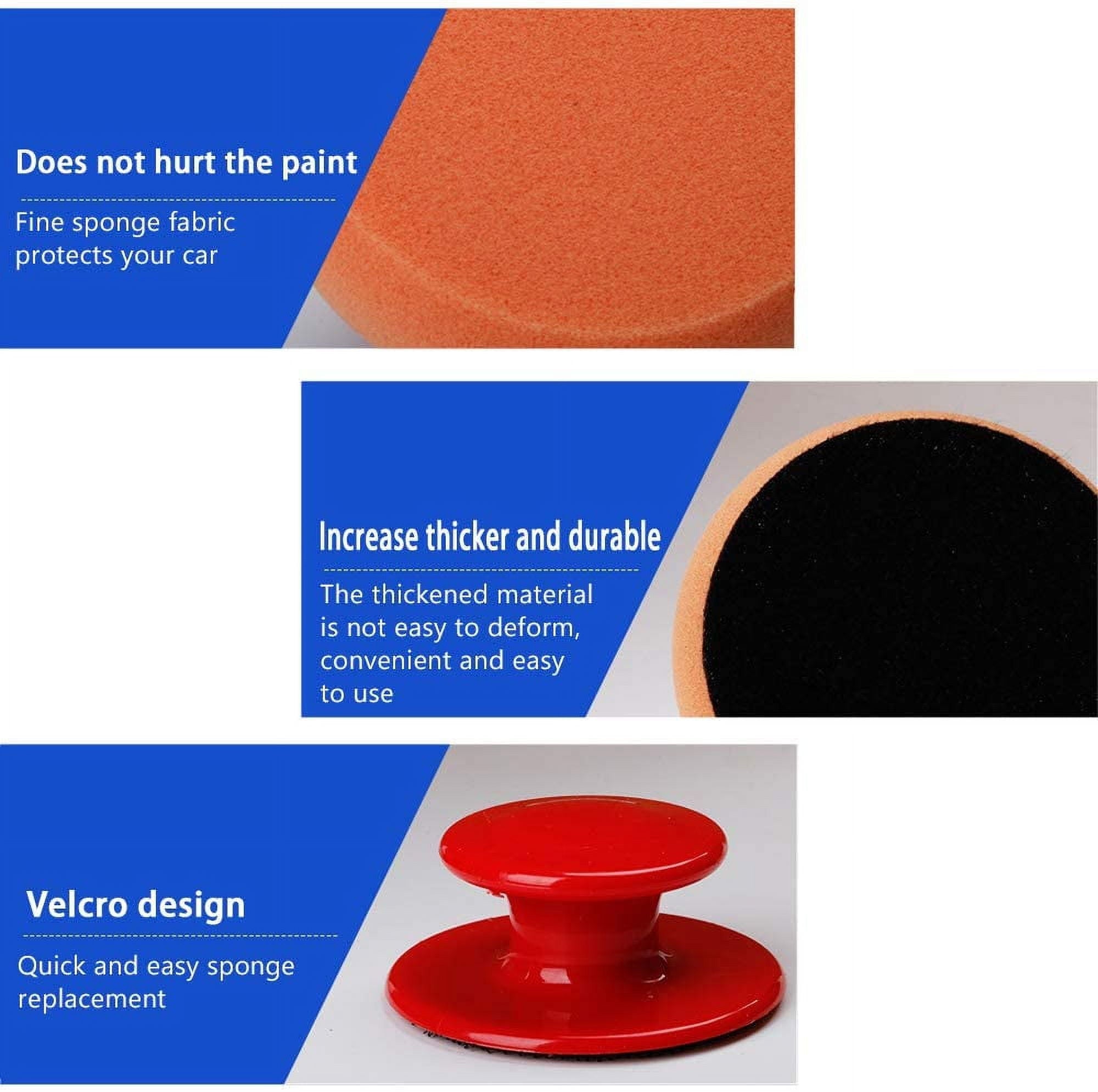 6PCS Car Wax Applicator Pads Kit- Car Detailing Tool for Waxing Kit Glaze Sealant Liquid Paste Wax Ceramic Coating , Paint and Auto Part Accessories , Car Wash Kit Cleaning Supplies