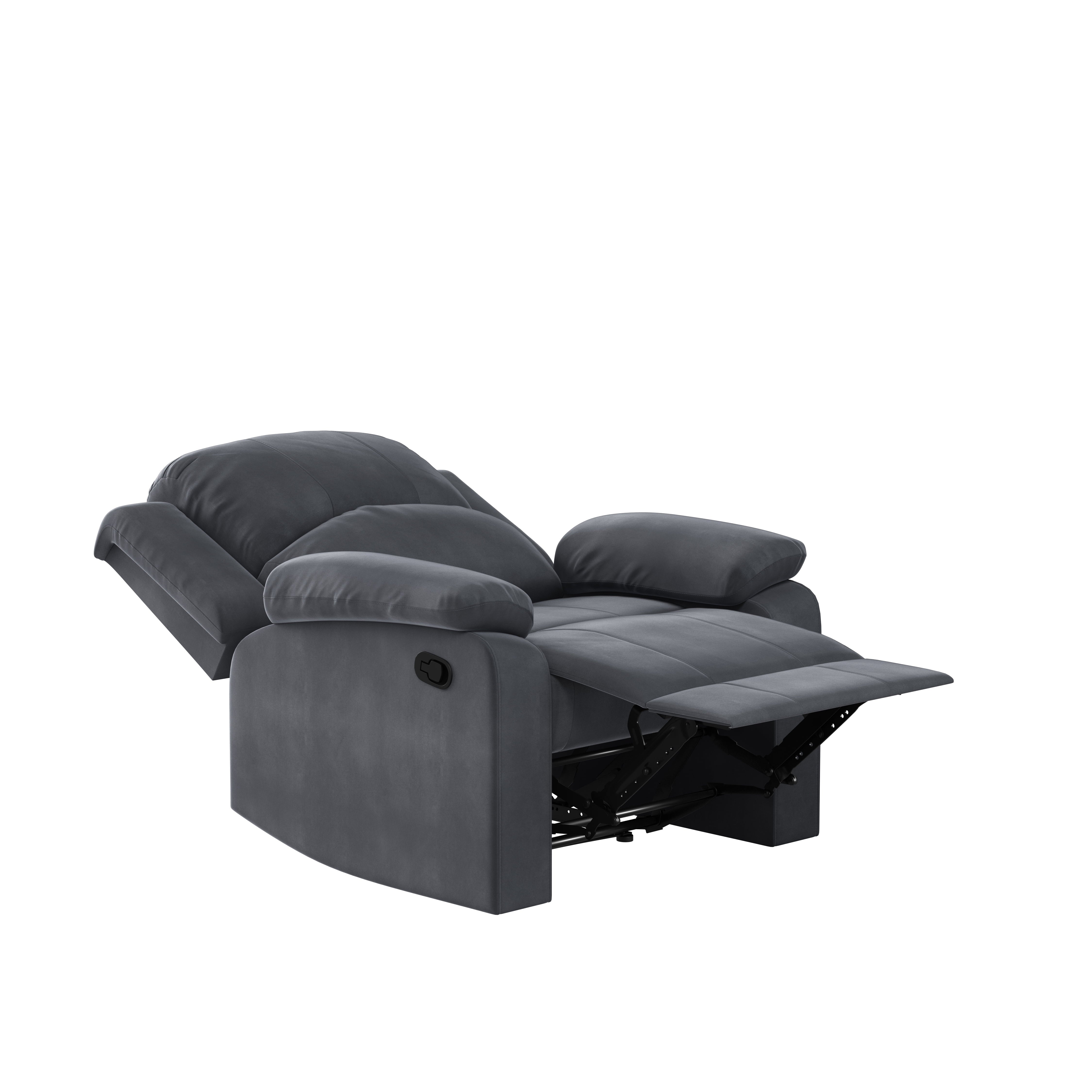 Lifestyle Solutions Reynolds Manual Standard Recliner, Slate Gray Microfiber