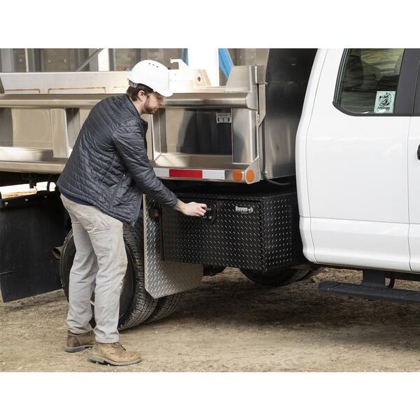 14 in. x 12 in. x 30 in. Gloss Black Diamond Tread Aluminum Underbody Truck Tool Box