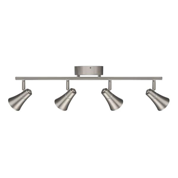 Armstrong 2 ft. 4-Light Brushed Nickel Integrated LED Fixed Track Lighting Kit