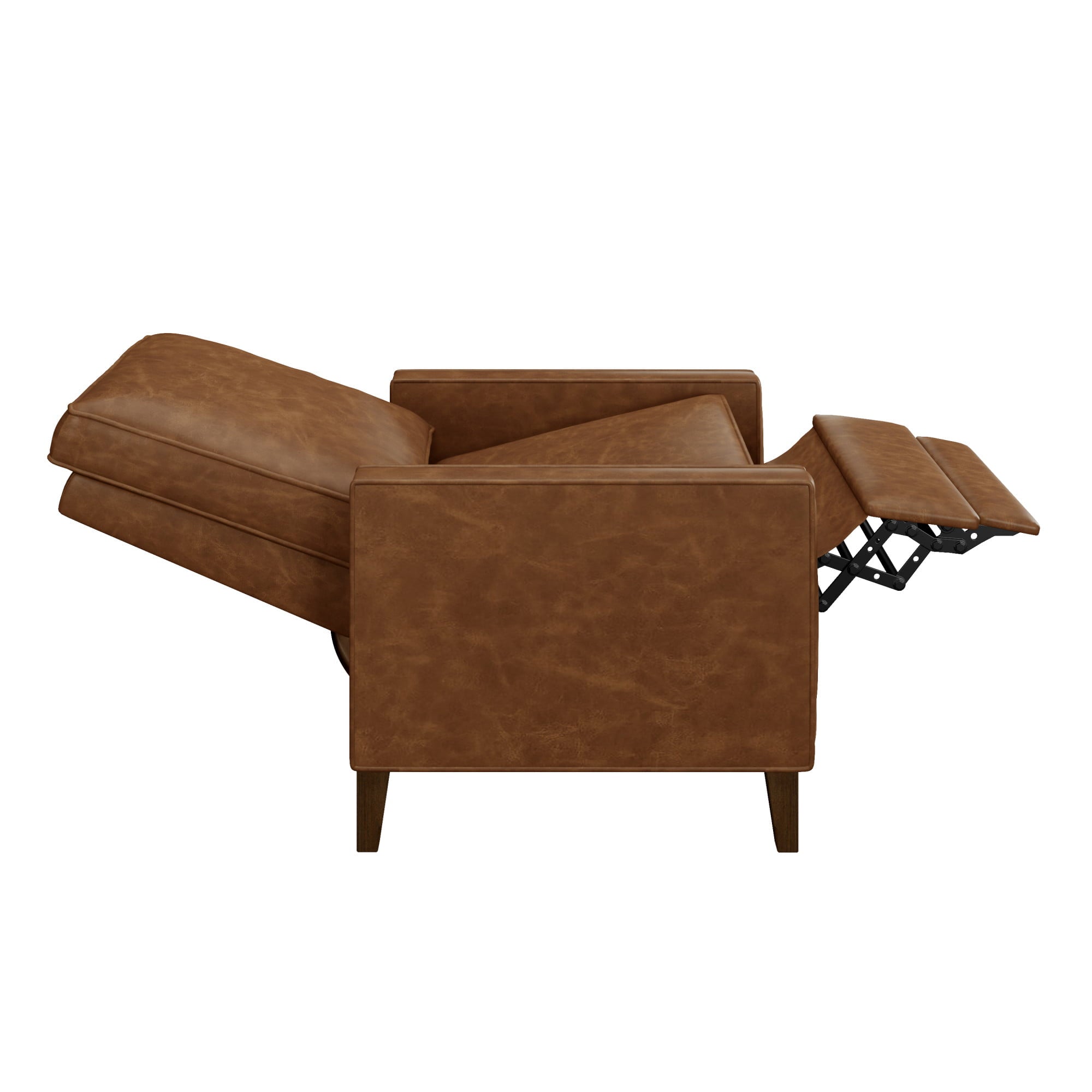 Hillsdale Jianna Faux Leather Push Back Recliner, Saddle Brown