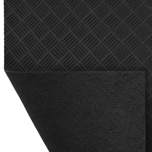 Black 36 in. x 48 in. Rubber Deck Plate Mat