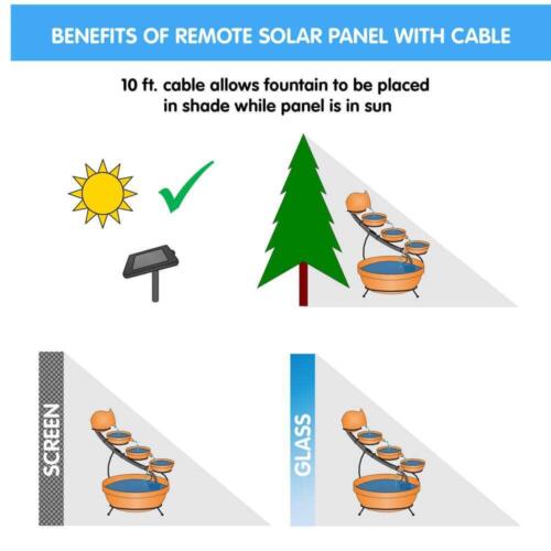 Smart Solar Solar Cascade Fountain 22"H 4-Tier Light Concrete w/pump Dark Grey