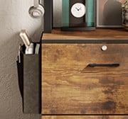 2 Drawer File Cabinet with Lock, Filing Cabinet fits Letter, Legal, A4 Size, Hanging File Folders, File Cabinets with Adjustable Storage Shelf,Rustic Brown