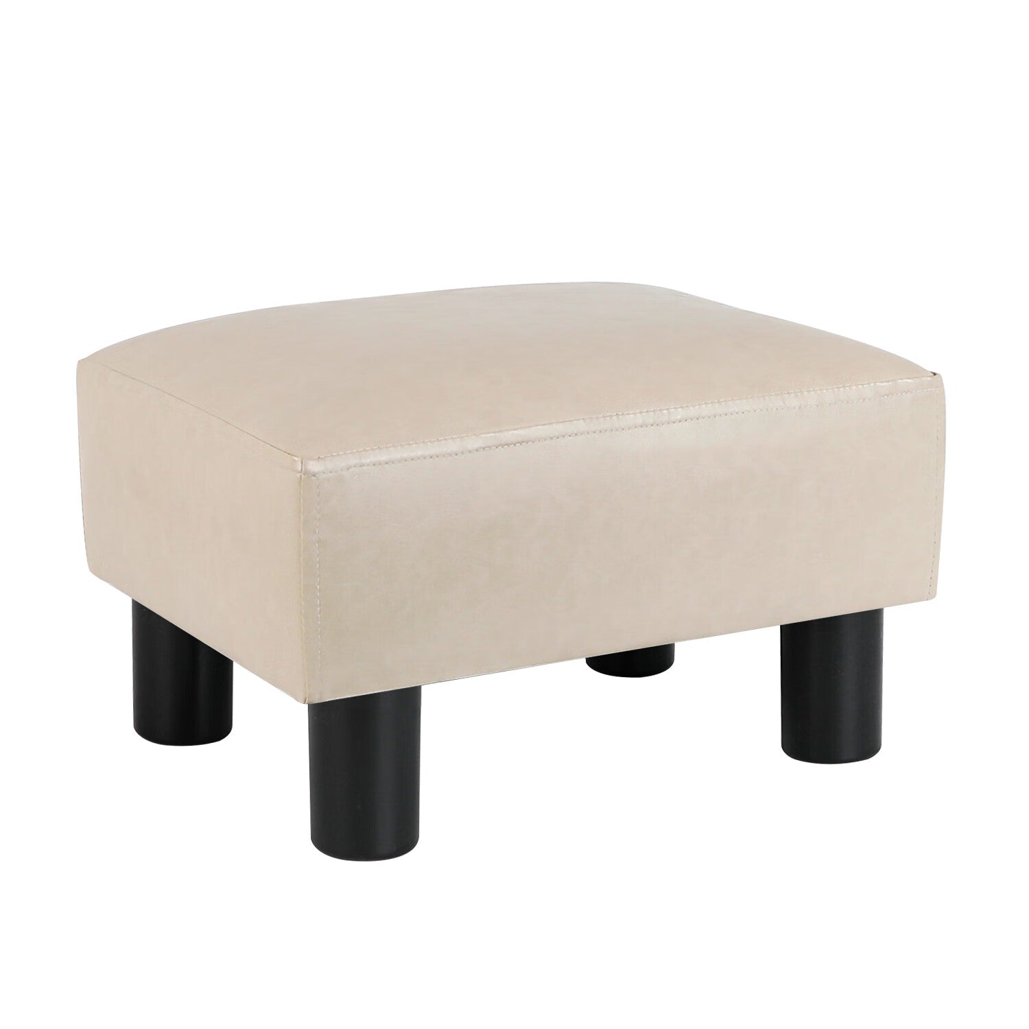 Modern Small Faux PU Leather Footstool Ottoman Footrest Stool Seat Chair Foot Stool,Brown-A