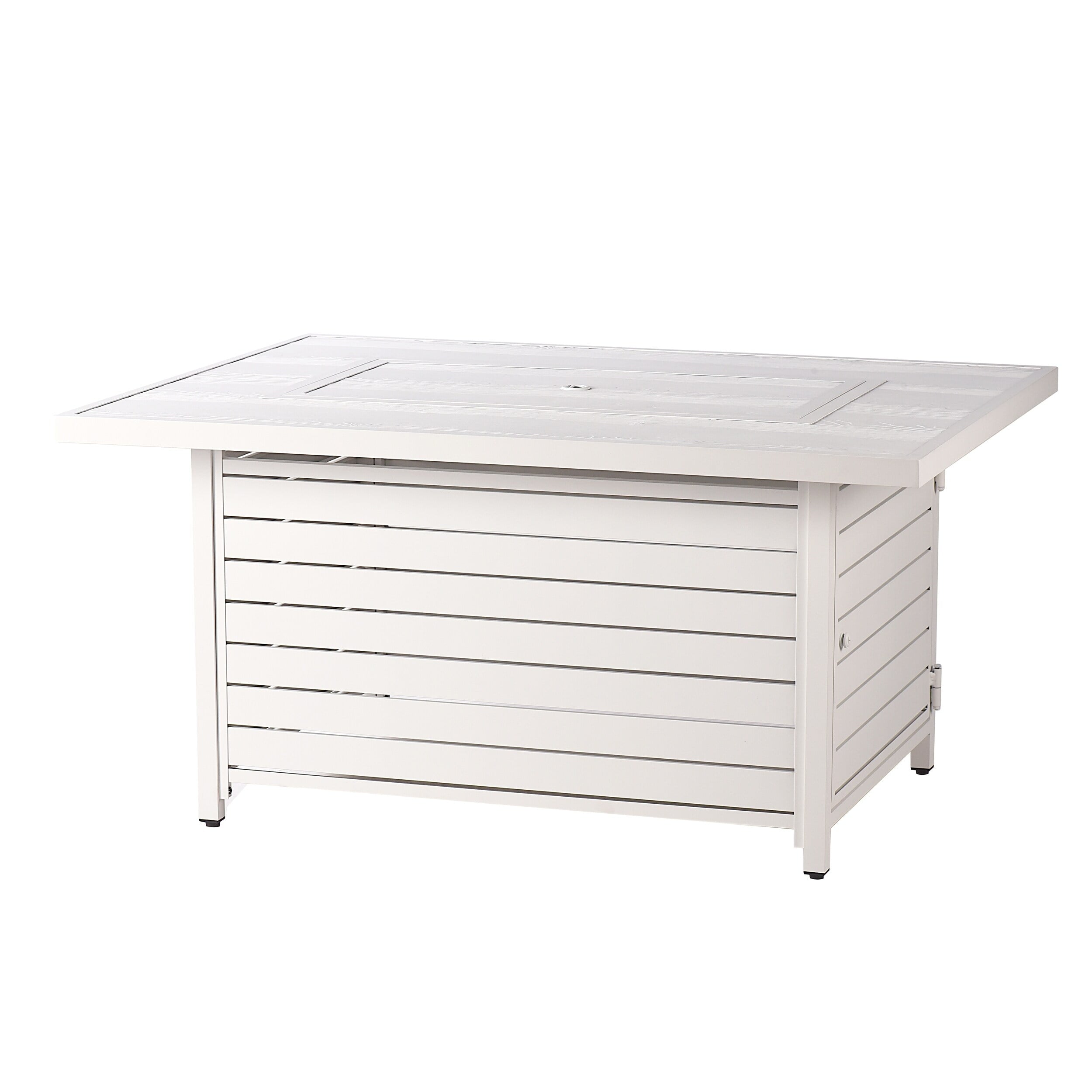 Rectangular 48 in. x 36 in. Aluminum Propane Fire Pit Table, Glass Beads, Two Covers, Lid, 57,000 BTUs - N/A Gold