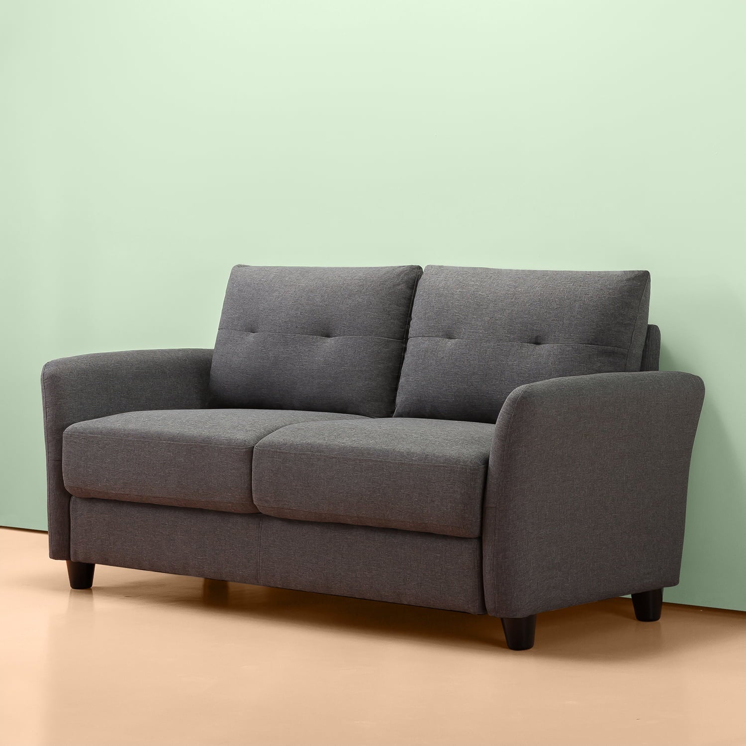 Zinus Ricardo 2-Seater Loveseat, Dark Grey
