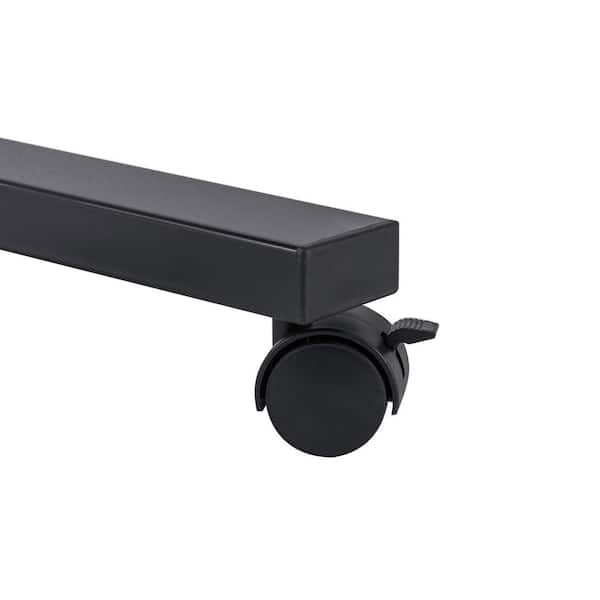 23.75 in. Solid-Top Black Mobile Laptop Desk with Adjustable Height