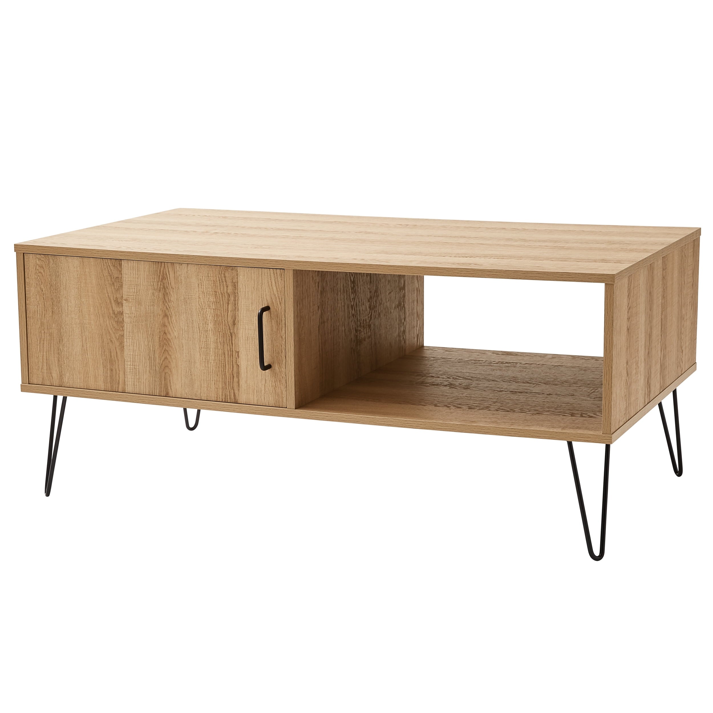 Mainstays Modern Hairpin Rectangle Coffee Table, Oak