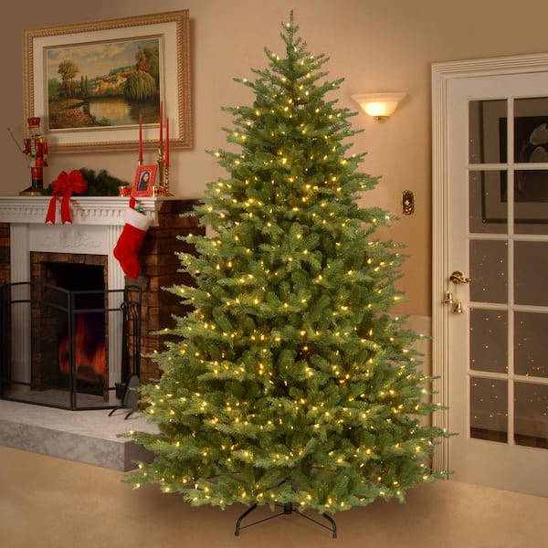 7-1/2 ft. Feel Real Nordic Spruce Medium Hinged Artificial Christmas Tree with Clear Lights