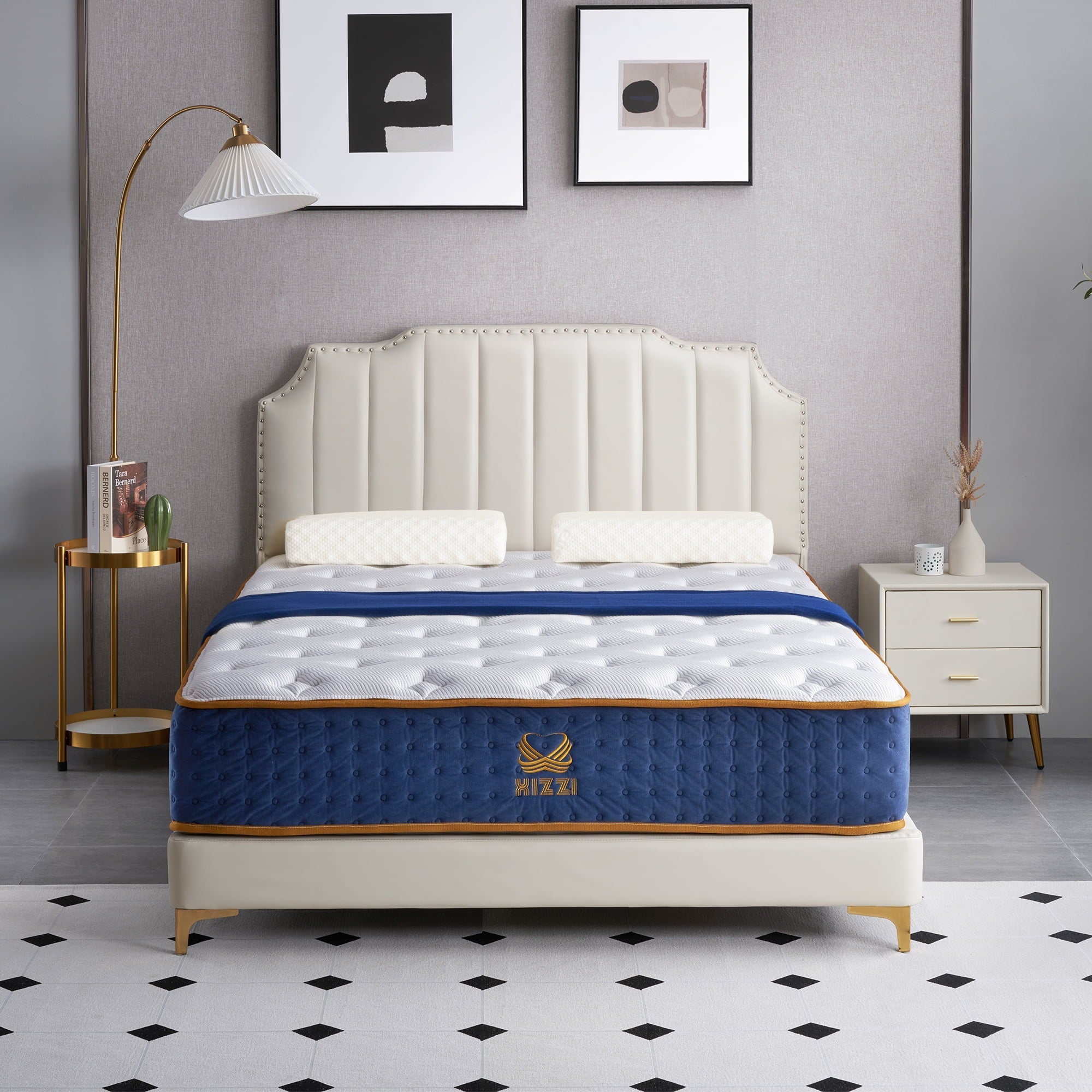 Queen 12 Inch Hybrid Mattress in a Box Medium-Firm Mattress with Cooling Gel Memory Foam for Pressure Relief