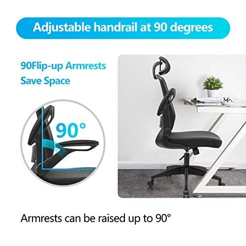 KERDOM Ergonomic Office Chair, Breathable Mesh Desk Chair with Headrest and F...