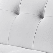 Easyfashion Convertible Faux Leather Futon Chaise Lounge, White