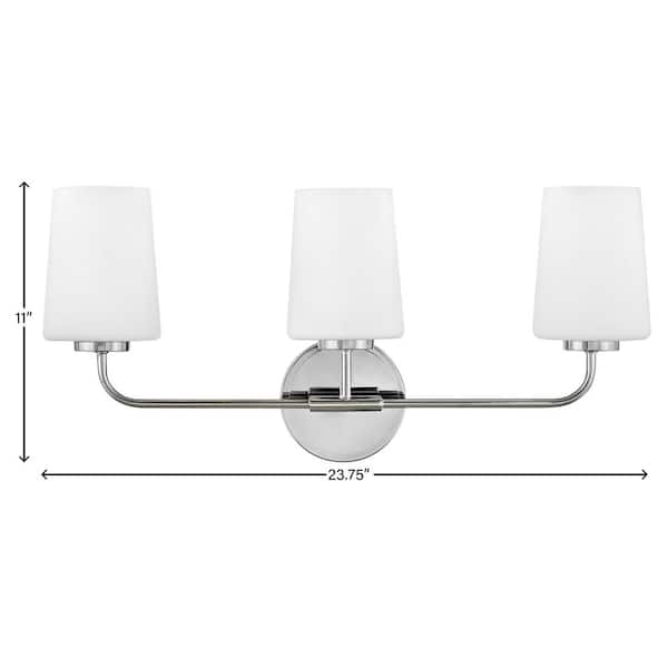 Lark Kline Three Light Vanity Fixture, Chrome