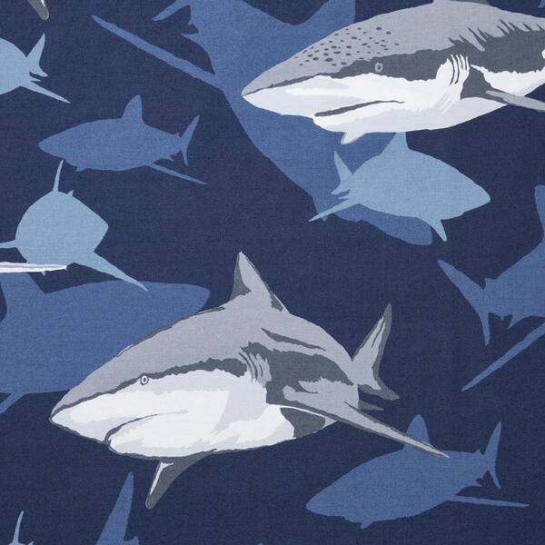 Company Kids Sharks Navy Multi Twin/Twin XL Organic Cotton Percale Comforter