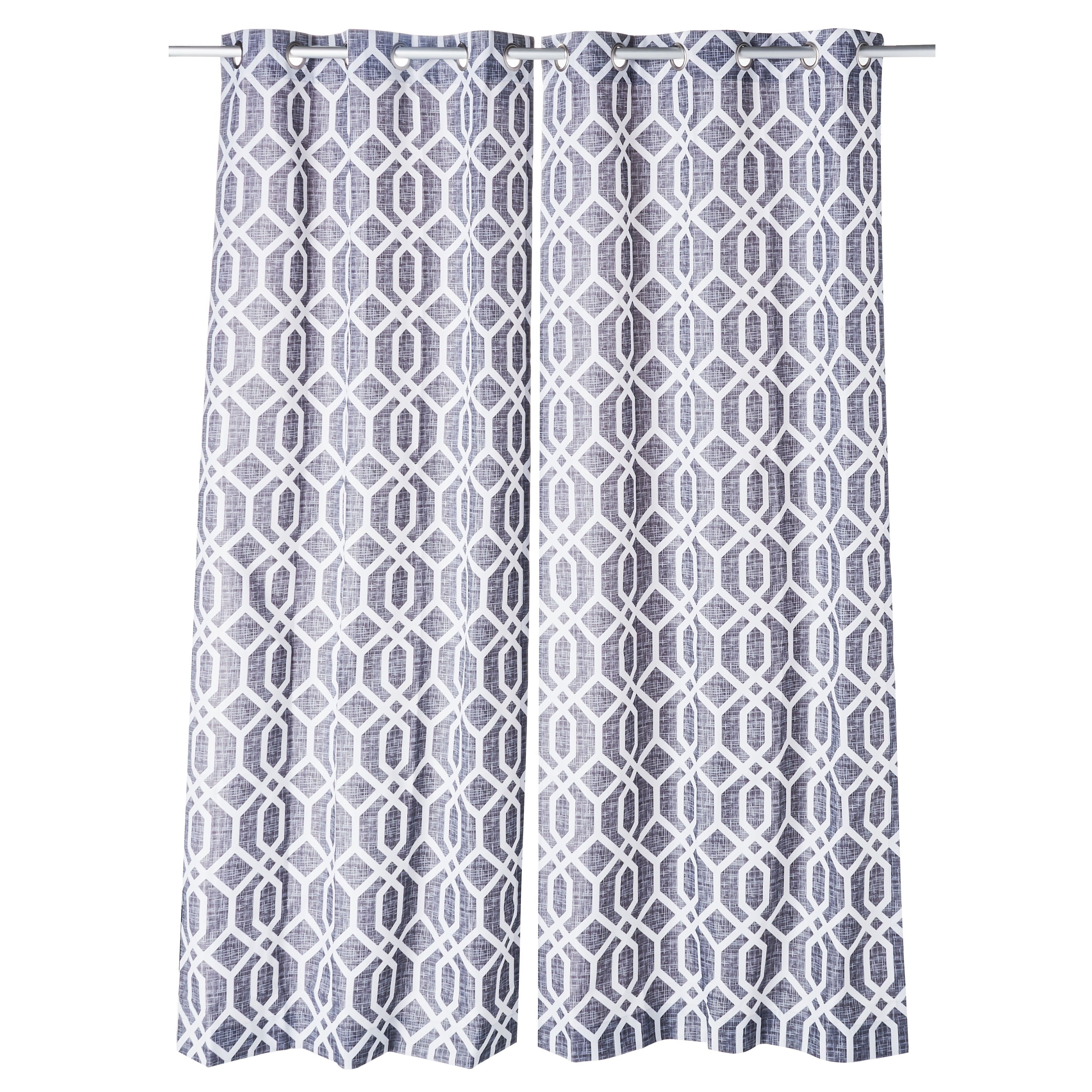 Mainstays Blackout Curtains, Set of 2, 37x84, Gray Geo