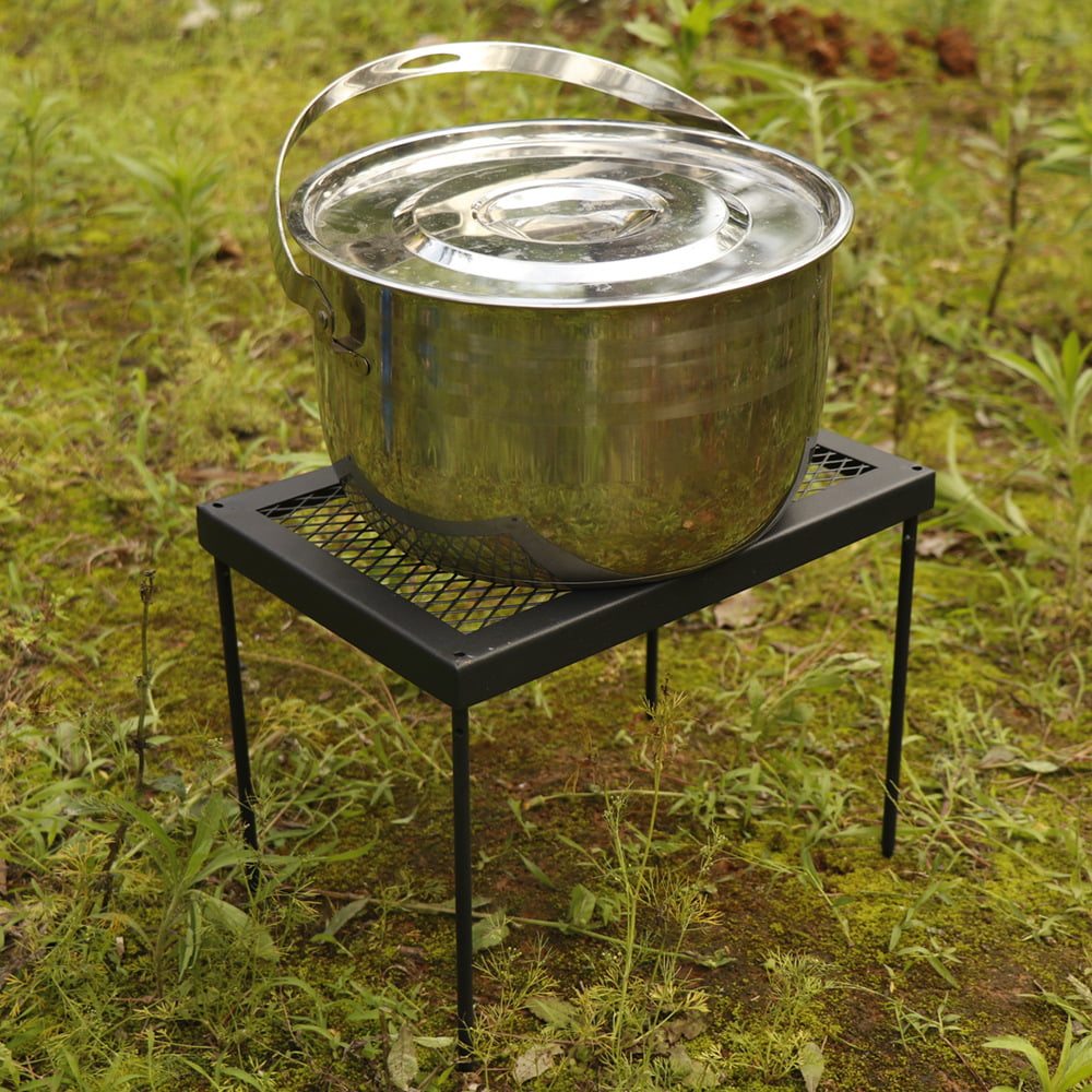 Outdoor Folding Picnic Grill Table Portable Camping Desk Steel Grill Stand Table for Picnic Hiking Camping Beach Cooking and Backyard Use