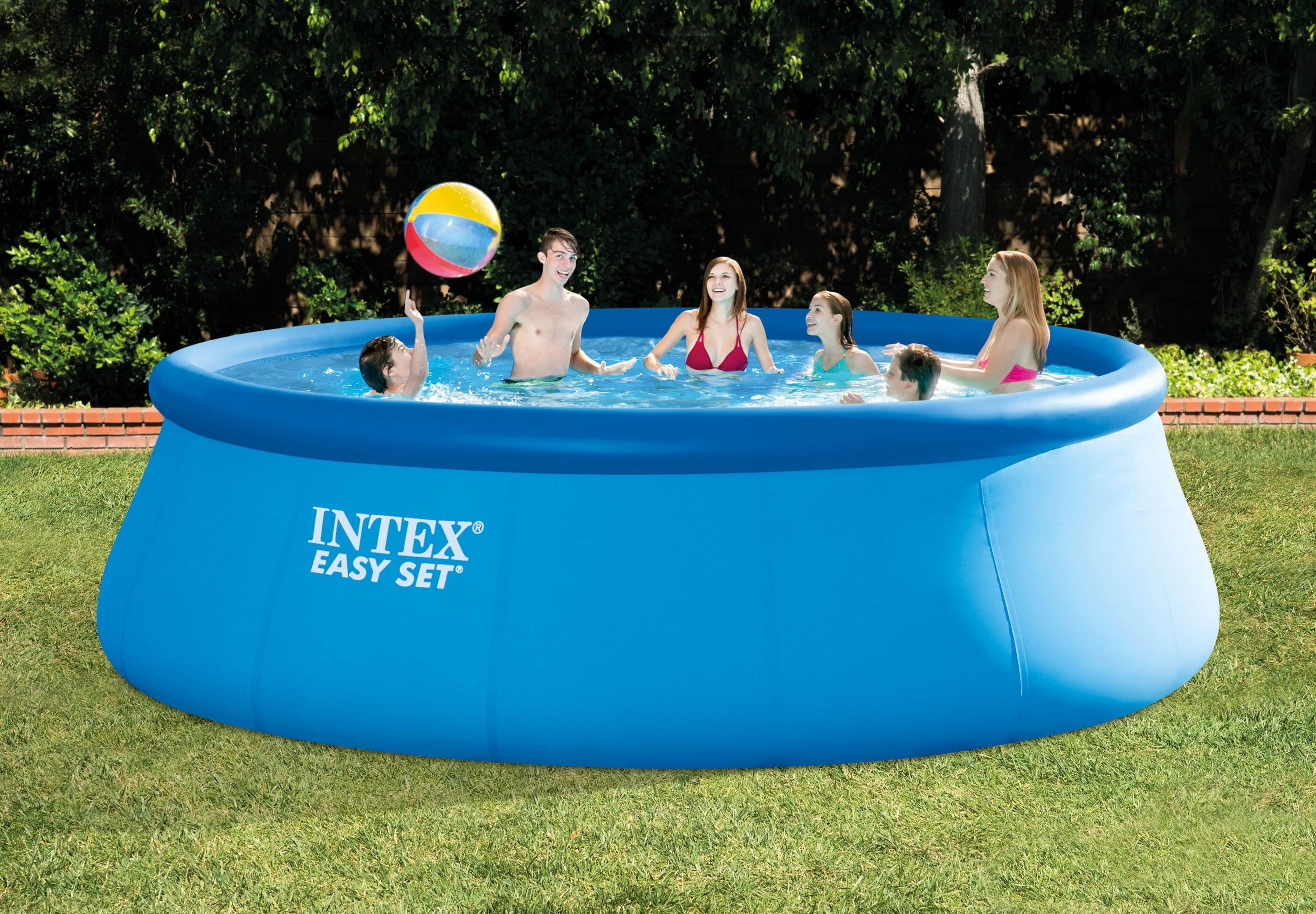Intex 15ft x 48in Easy Set Above Ground Inflatable Pool w/ Pump and Solar Cover