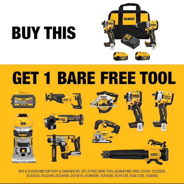 20V MAX XR Hammer Drill and ATOMIC Impact Driver 2 Tool Combo Kit with (2) 4.0Ah Batteries, Charger, and Bag