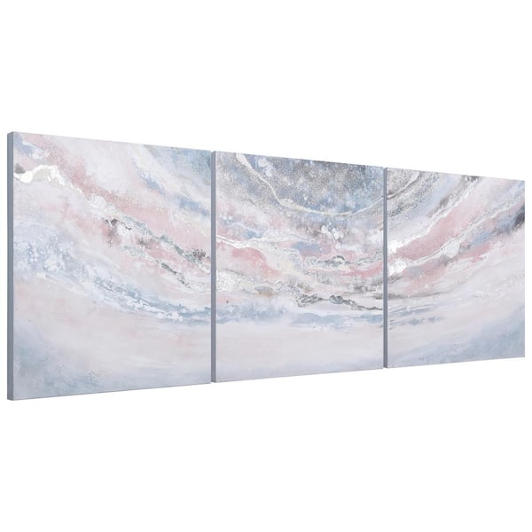Heavens-1' by Martin Edwards Triptych Set Textured Metallic Abstract Hand Painted Wall Art 32 in. x 96 in.