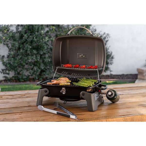 1-Burner Portable Propane Gas Table Top Grill in Black