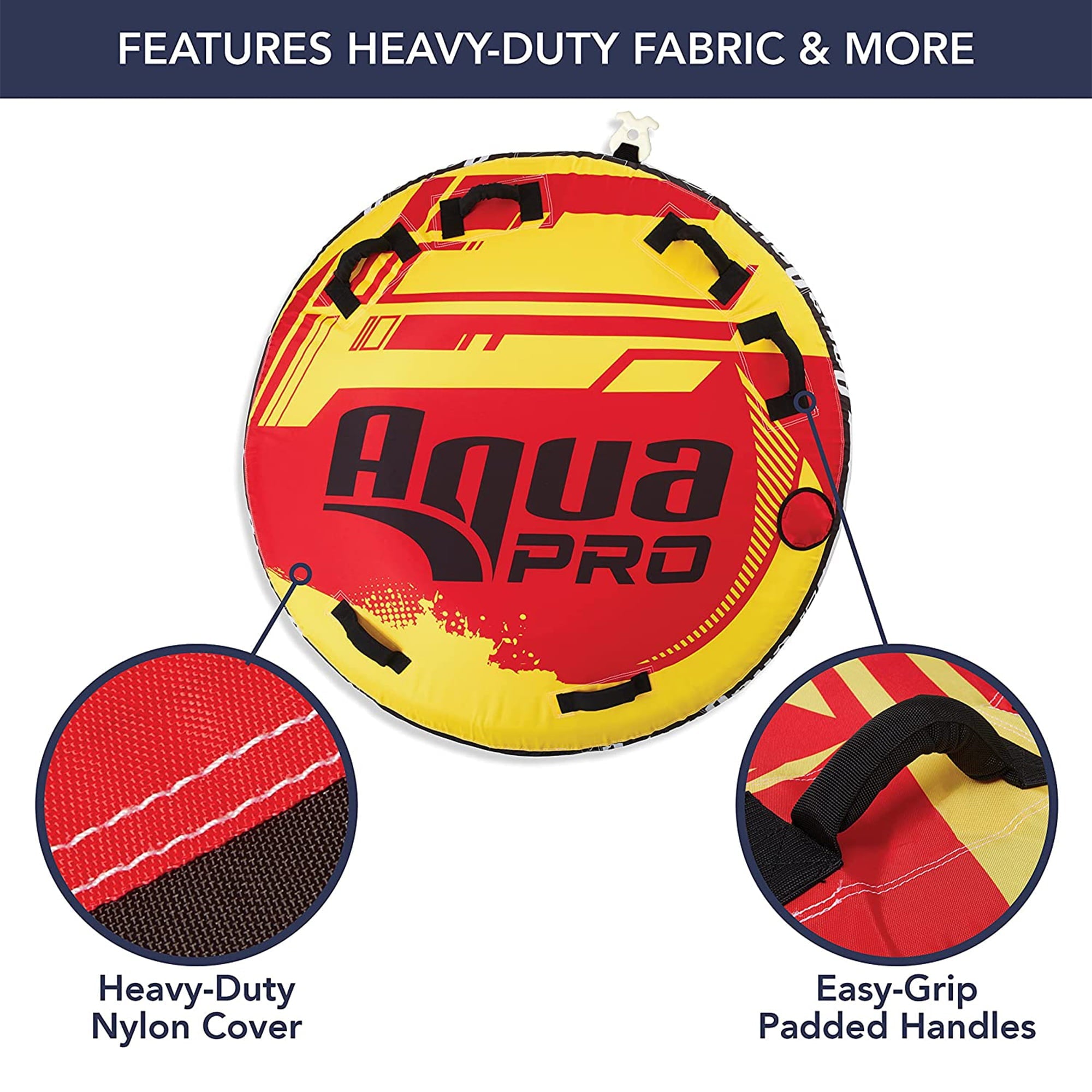 AquaPro Heavy Duty Inflatable Deck Style Raft, Yellow and Red (2 Pack)