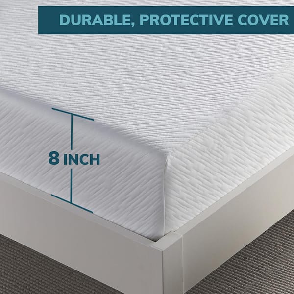 8 in. Plush Visco Memory Foam Pillow Top Cooling Gel Foam Queen Mattress