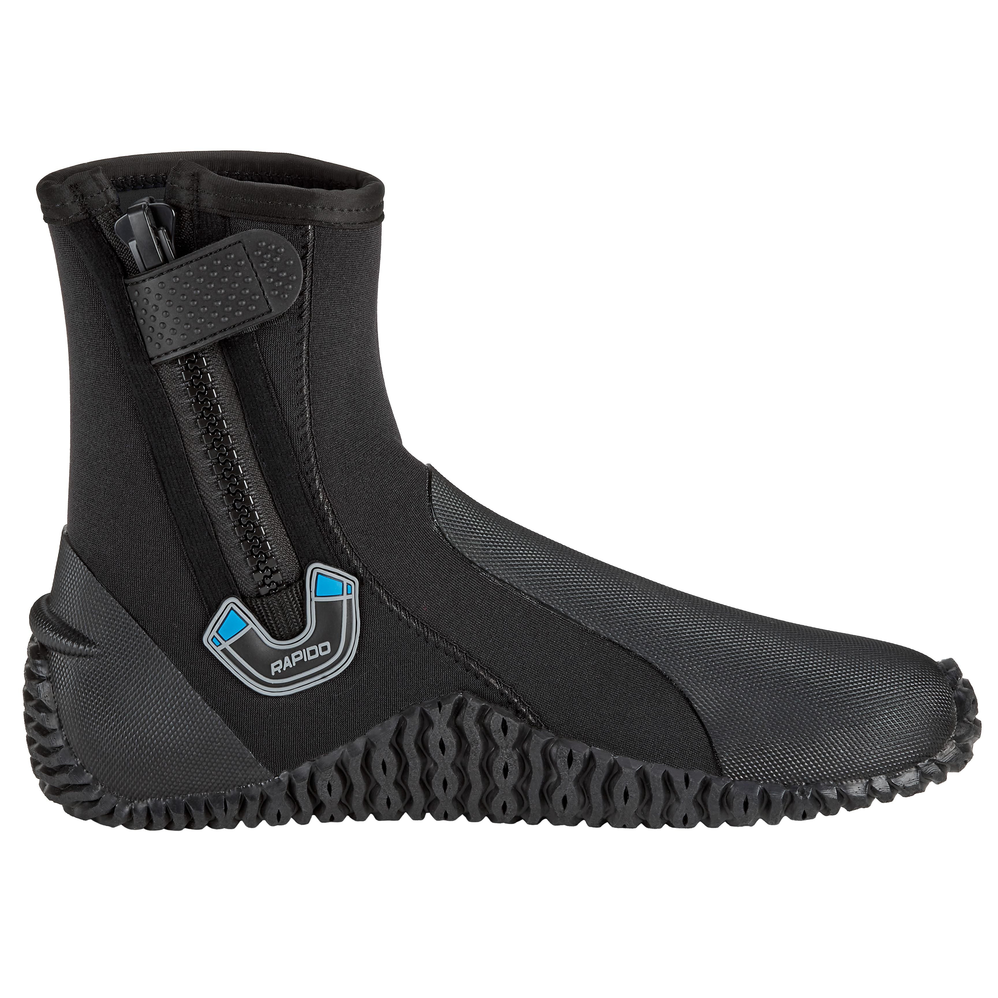 Rapido Boutique Collection Wise 5mm Neoprene Wetsuit Zipper Dive Boot, Great Scuba Diving Snorkeling Surf Boots, Anti-Slip Rubber Sole Booties