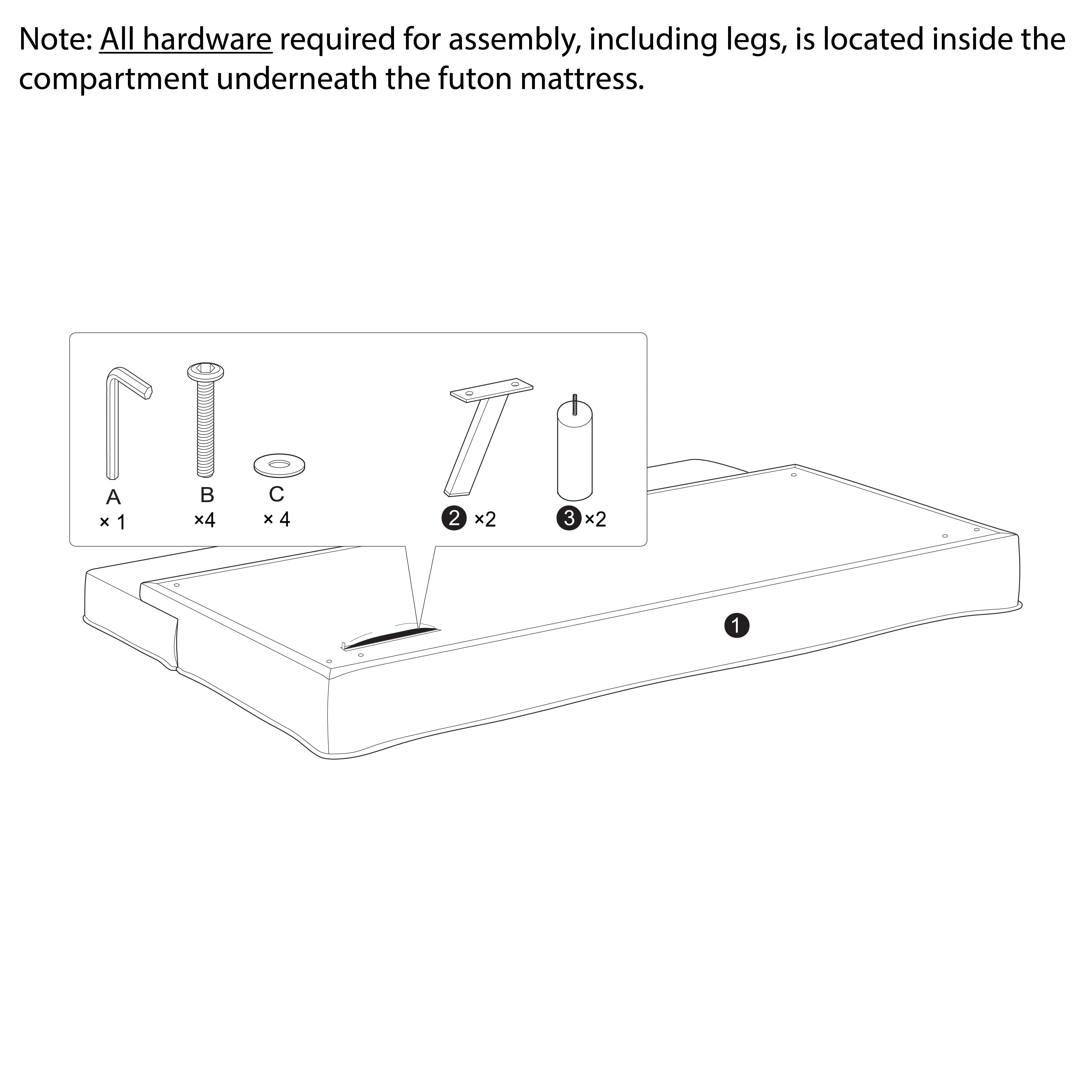 Serta Chelsea Modern Futon, Light Gray Fabric