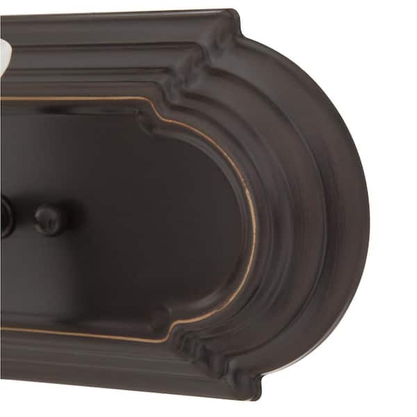 36 in. 5-Light Antique Bronze Bathroom Vanity Light with Glass Shades