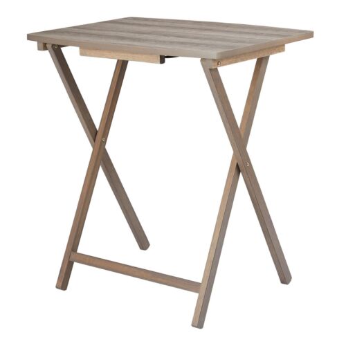 Mainstays 5pc XL Oversized Tray Table Set, Rustic Grey