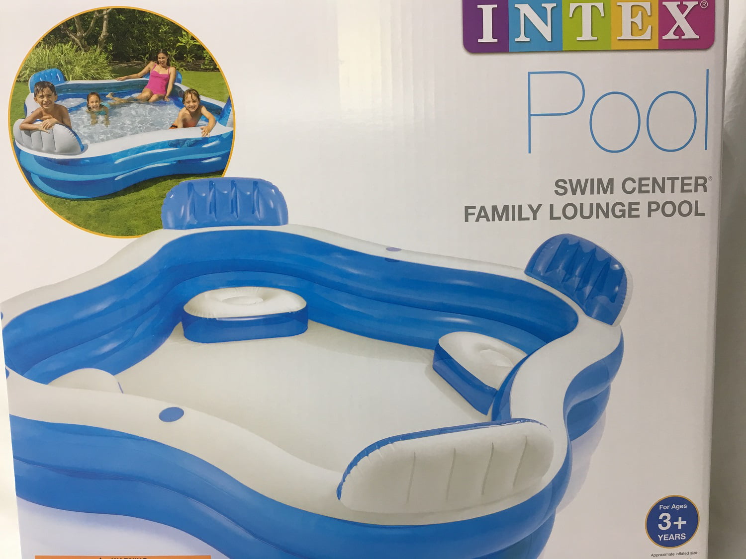 Intex Swim Center Family Lounge Inflatable Pool, 90