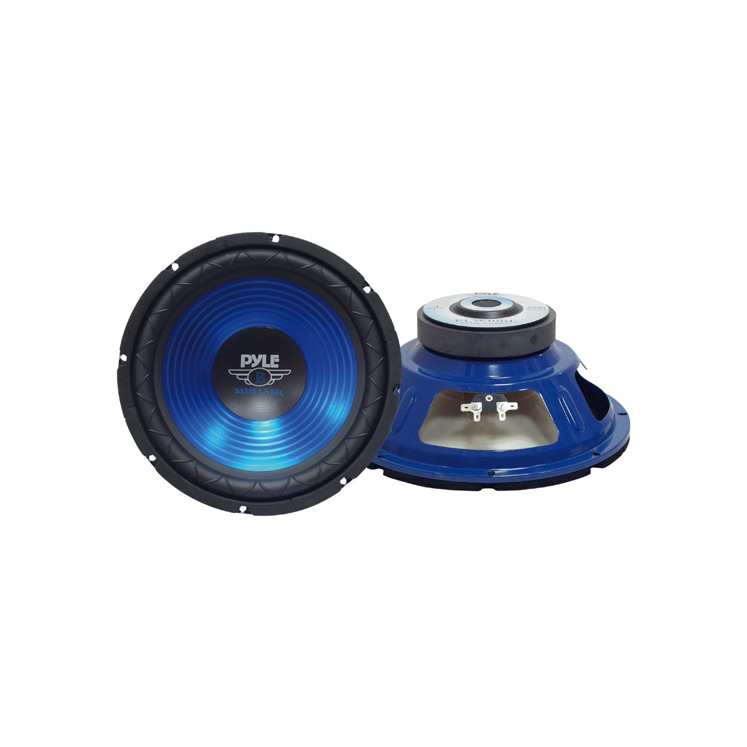 Pyle PLW10BL 10 Inch 600 Watt 4 Ohm Impedance Car Audio Power Subwoofer, Blue